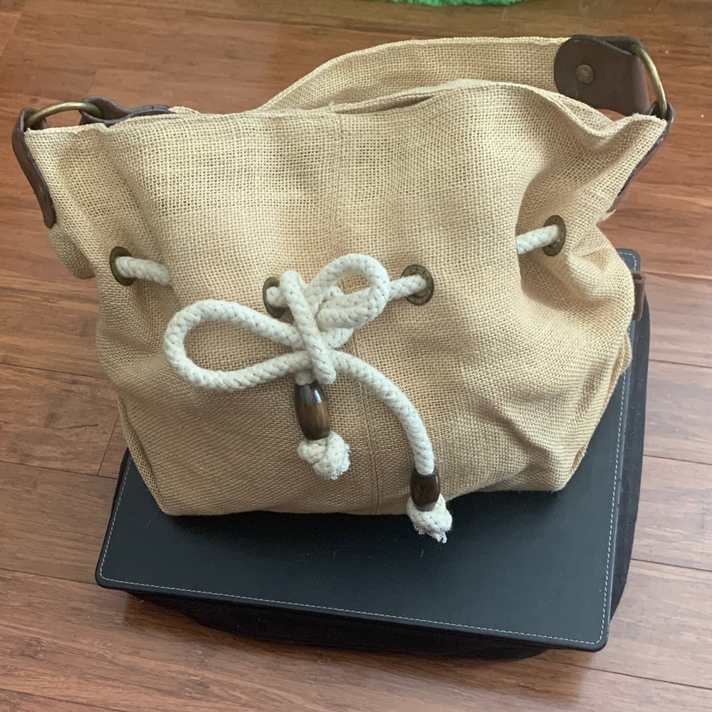 Roots Tan Canvas Shoulder Bag